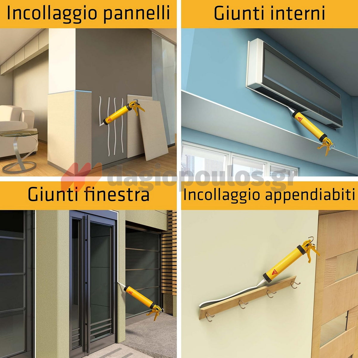 Sika Sikaflex 111 Stick & Seal Ελαστικό Συγκολλητικό Σφραγιστικό 290ml ΜΑΥΡΟ