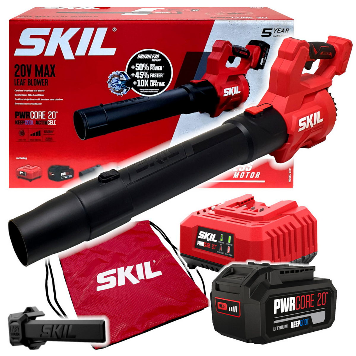 Skil 0331 AA 20V Brushless Φυσητήρας Μπαταρίας 18V Li-Ion Με Μπαταρία 5.0Ah