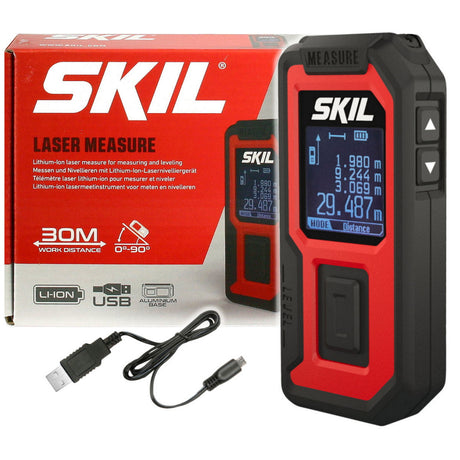 Skil 1930 μετρητής αποστάσεων laser 30m επαναφορτιζόμενος με φωτιζόμενη οθόνη