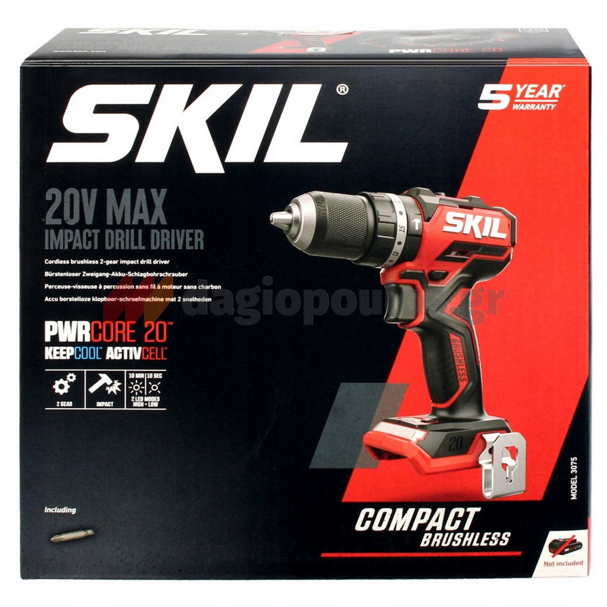 Skil 3075 JA 20V Max Brushless Κρουστικό Δραπανοκατσάβιδο Μπαταρίας 18V Li-Ion SOLO