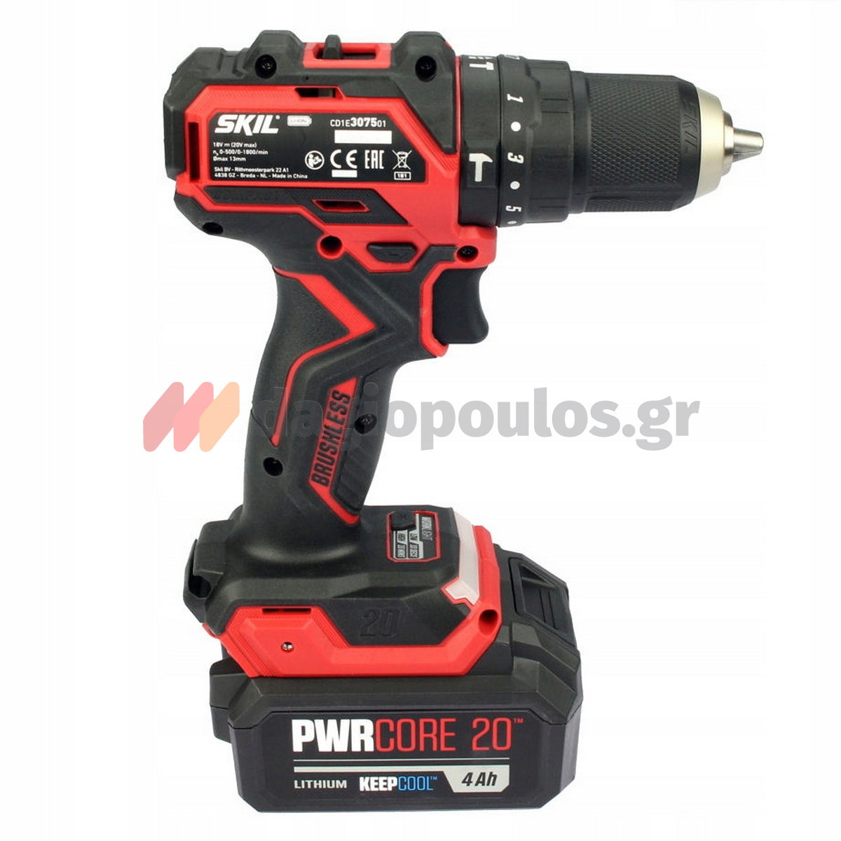 Skil 3075 HB Brushless 20V Max Κρουστικό Δραπανοκατσάβιδο Μπαταρίας 18V Li-Ion Με 2 Μπατ.4.0Ah - Ταχυφορτιστή - Βαλίτσα
