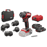 Skil 3076 HC 20V Max Brushless Κρουστικό Δραπανοκατσάβιδο Μπαταρίας 18V Li-Ion Με 2 Μπαταρίες 2.0Ah - 4 Κεφαλές - Βαλίτσα
