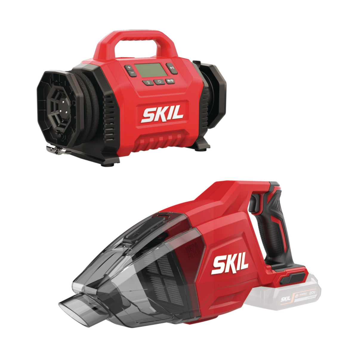 Skil Αεροσυμπιεστής 3153 CA & Σκουπάκι 3158 CA Μπαταρίας 18V Li-Ion Με Μπαταρία 2.0Ah & Φορτιστή