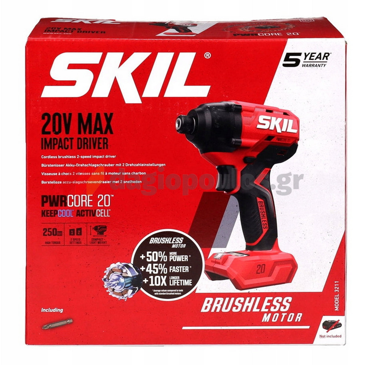 Skil 3211 CA 20V Max Brushless Παλμικό Κατσαβίδι Μπαταρίας 18V Li-Ion Με Μπαταρία 2.0Ah