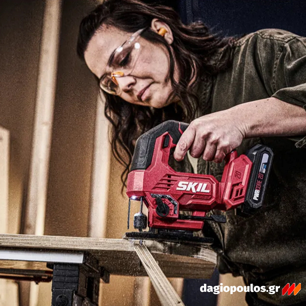 Skil 3421 CA 20V Brushless Σέγα Μπαταρίας 20V Li-Ion Με Σετ 3116 ΑΑ Μπαταρία 2.0Ah - Φορτιστή