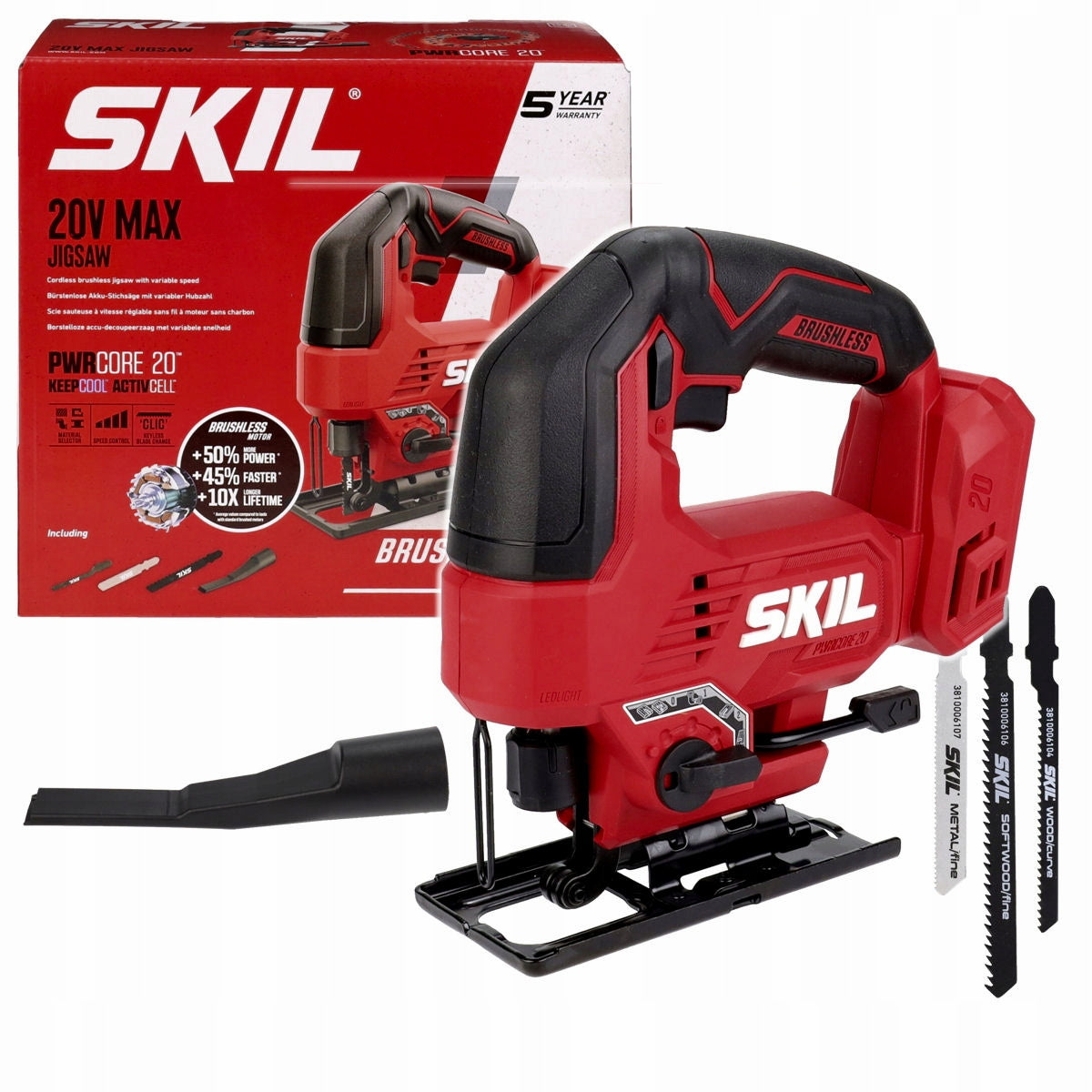 Skil 3421 CA 20V Brushless Σέγα Μπαταρίας 20V Li-Ion Με Σετ 3116 ΑΑ Μπαταρία 2.0Ah - Φορτιστή