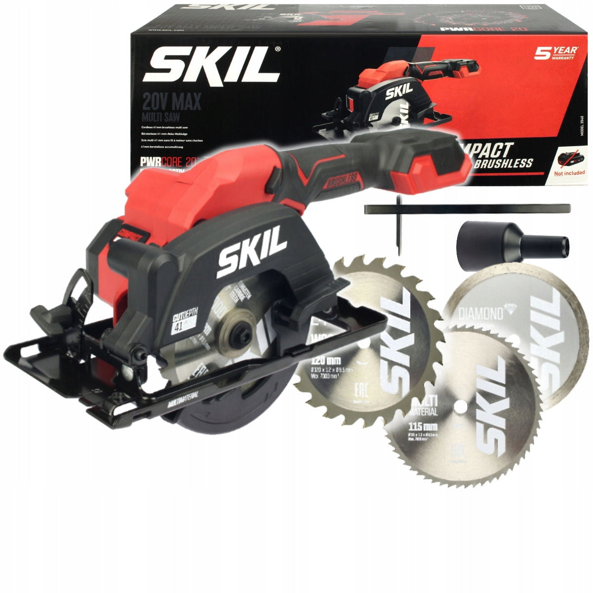 Skil 3540 CA 20V Max Brushless Δισκοπρίονο Πολλαπλών Υλικών Μπαταρίας 18V Liion 120mm SOLO