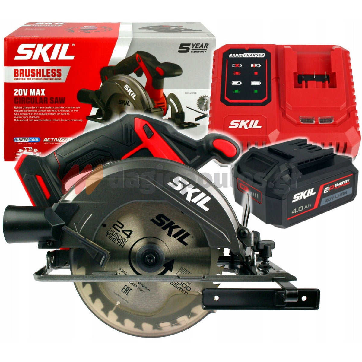 Skil 3550 CA 20V Max Brushless Δισκοπρίονο Μπαταρίας 18V Li-Ion 165mm Με Μπαταρία 5.0Ah