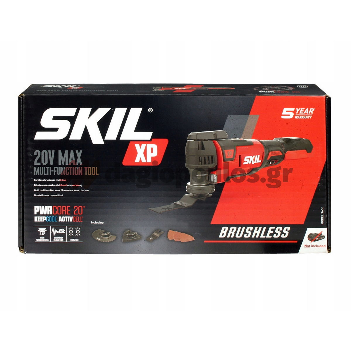 Skil 3650 CA 20V Max Brushless Πολυεργαλείο Μινι Τροχός Μπαταρίας 18V Li-Ion Με Μπαταρία 2.5Ah