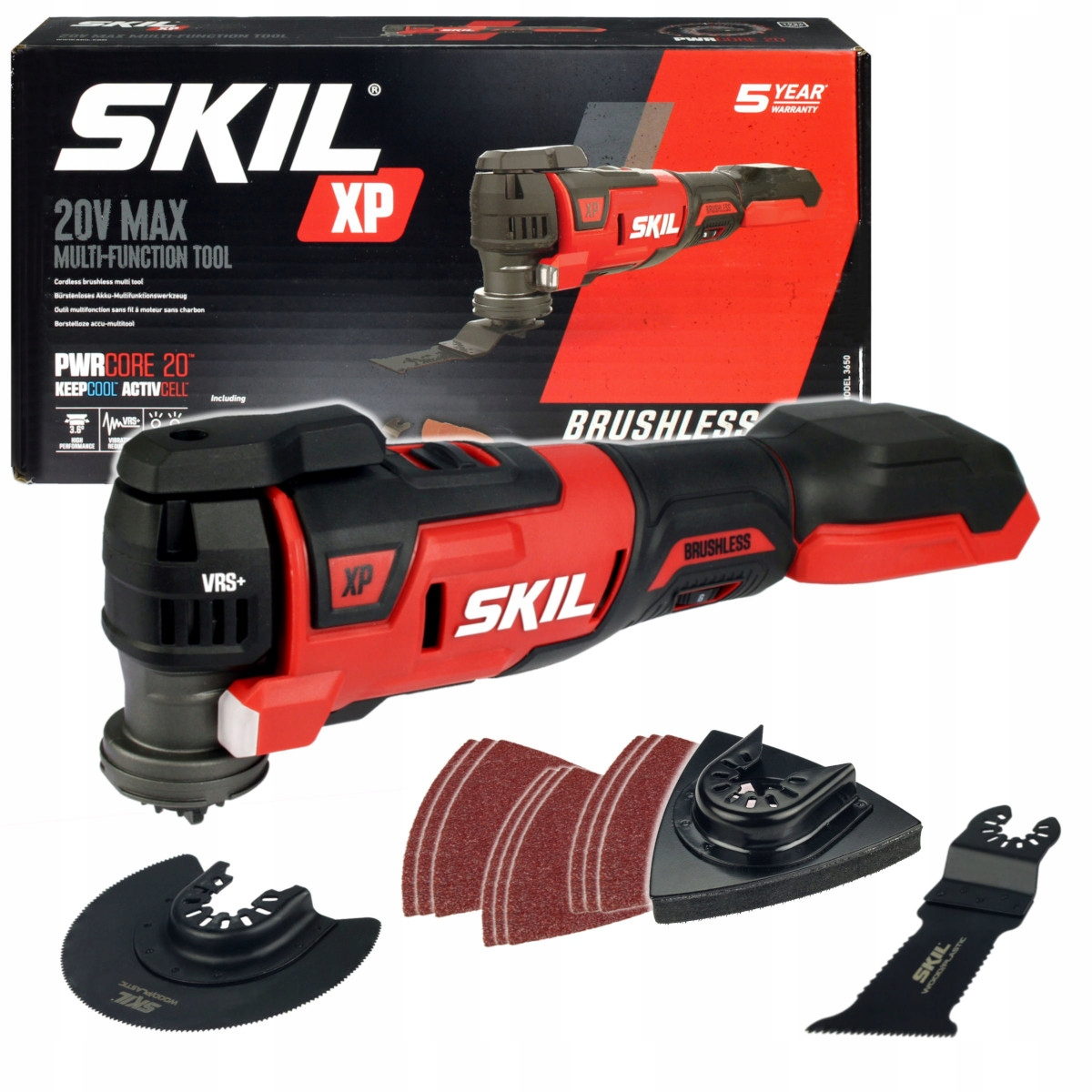 Skil 3650 CA 20V Max Brushless Πολυεργαλείο Μινι Τροχός Μπαταρίας 18V Li-Ion SOLO