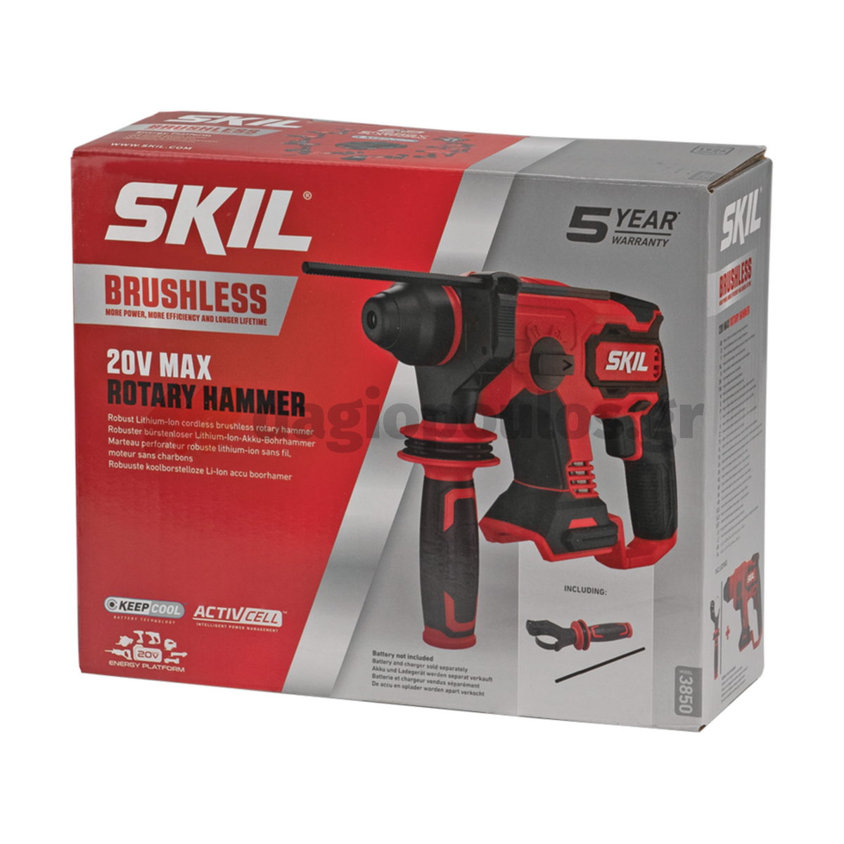 Skil 3850 CA 20V Max SDS Plus Brushless Πνευματικό Περιστροφικό Σκαπτικό Πιστολέτο 20V Li-Ion 2.0J & & 3111 AA Μπαταρία 4.0Ah Ταχυφορτιστής