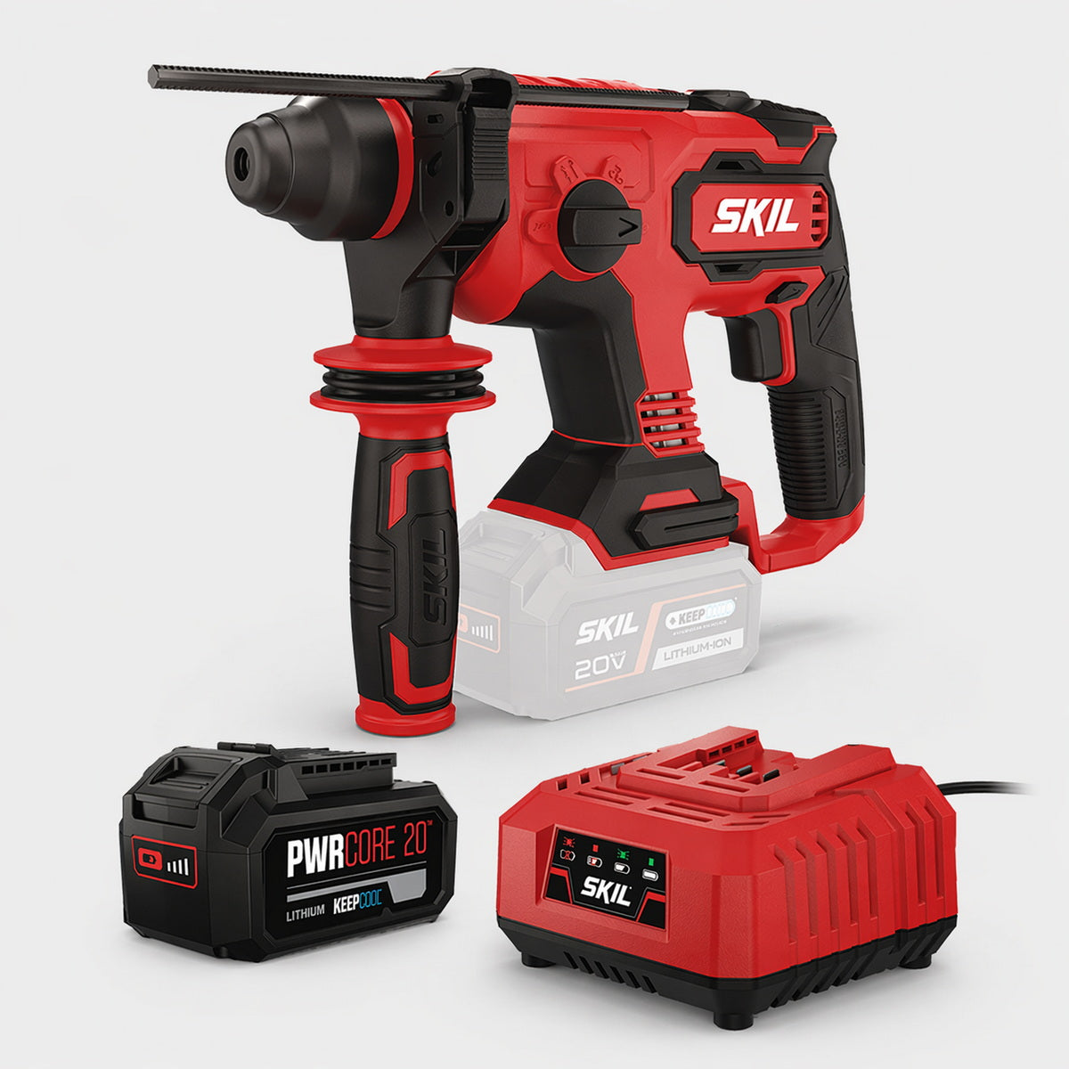 Skil 3850 CA 20V Max SDS Plus Brushless Πνευματικό Περιστροφικό Σκαπτικό Πιστολέτο 20V Li-Ion 2.0J & & 3111 AA Μπαταρία 4.0Ah Ταχυφορτιστής