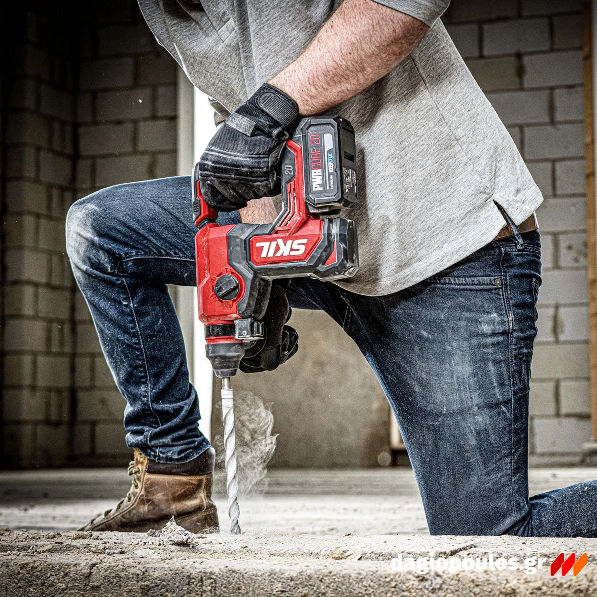 Skil 3851 CA 20V Max Brushless Περιστροφικό Πνευματικό Πιστολέτο SDS Plus 20V Li-Ion & 3111 AA Μπαταρία 4.0Ah Ταχυφορτιστής