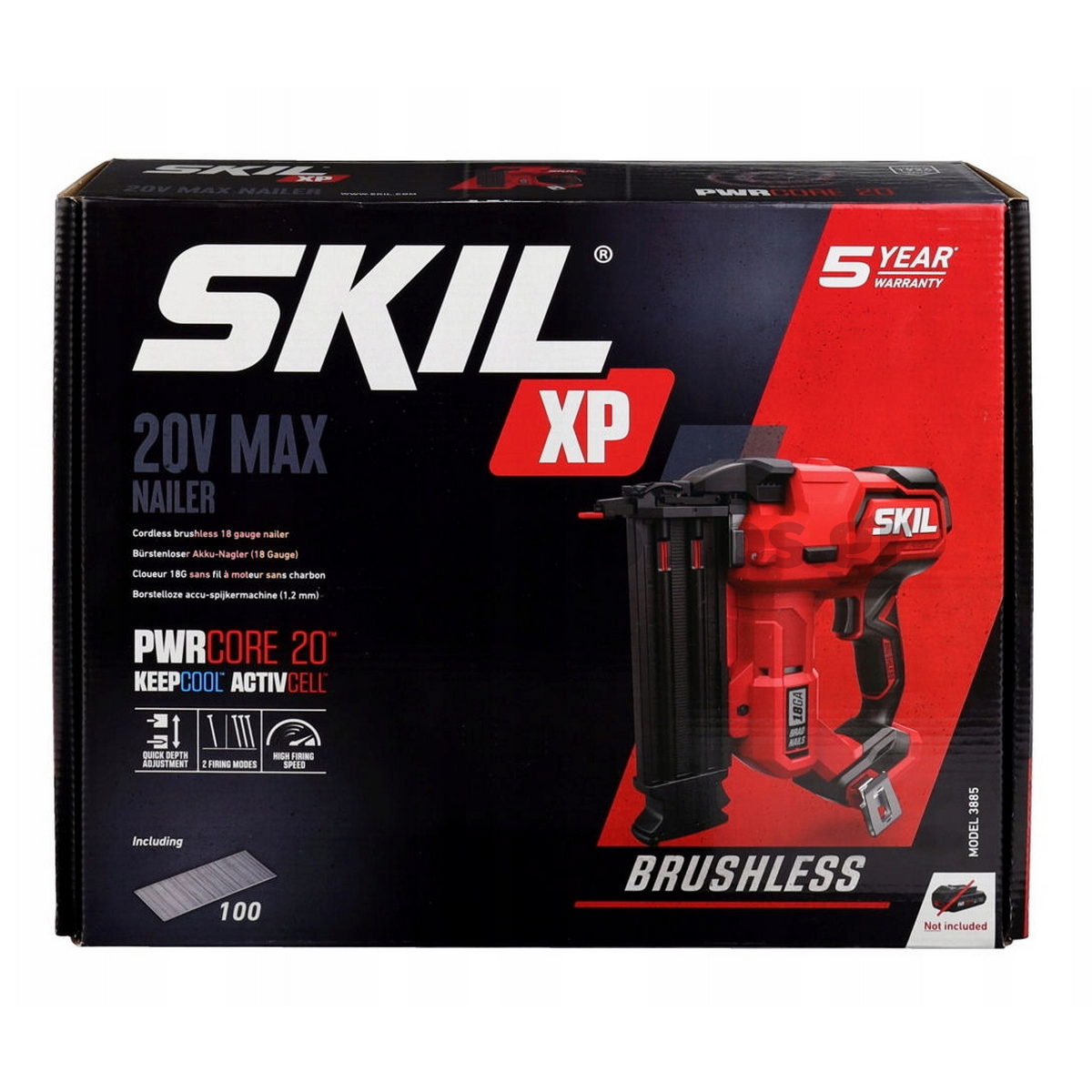 Skil 3885 CA 20V Max Brushless Καρφωτικό Μπαταρίας 18V Li-Ion Με Μπαταρία 5.0Ah