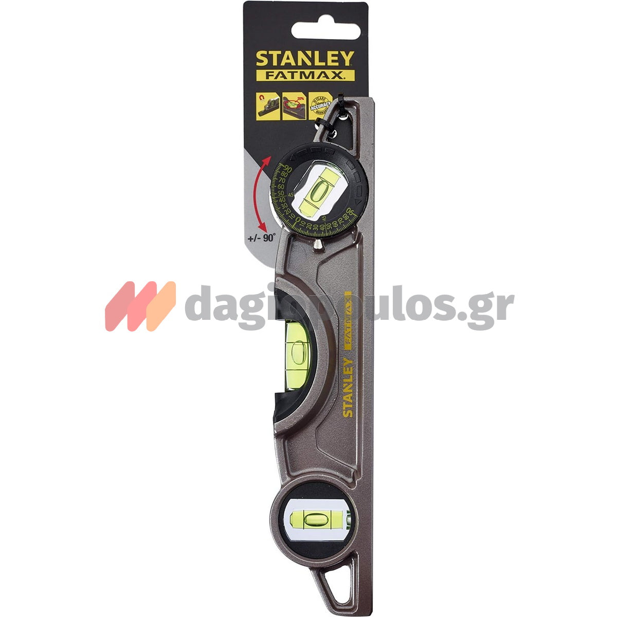 Stanley 0-43-609 Torpedo Αλφάδι Μαγνητικό (Τορπίλη) Με 3 Μάτια 25cm