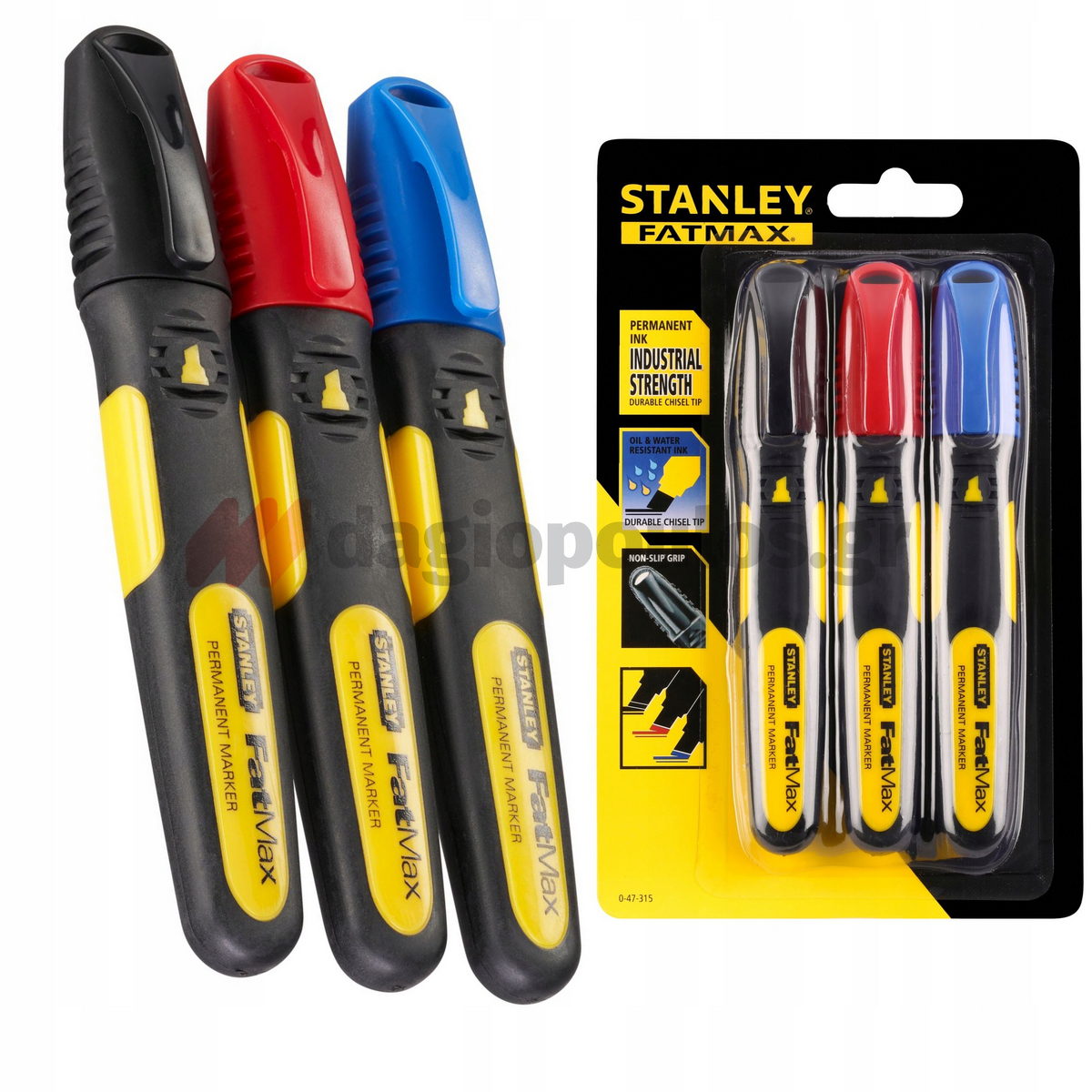 Stanley 0-47-315 FatMax Ανεξίτηλοι Μαρκαδόροι Μαρκαρίσματος & Σημαδέματος Σετ 3 Τεμ