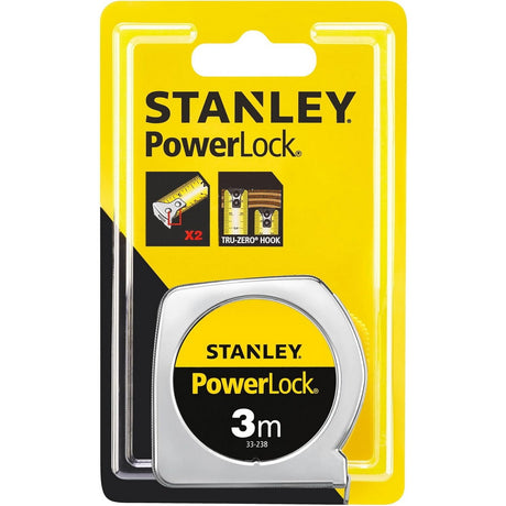 Stanley Powerlock tape measure 3m 13mm durable ABS case

