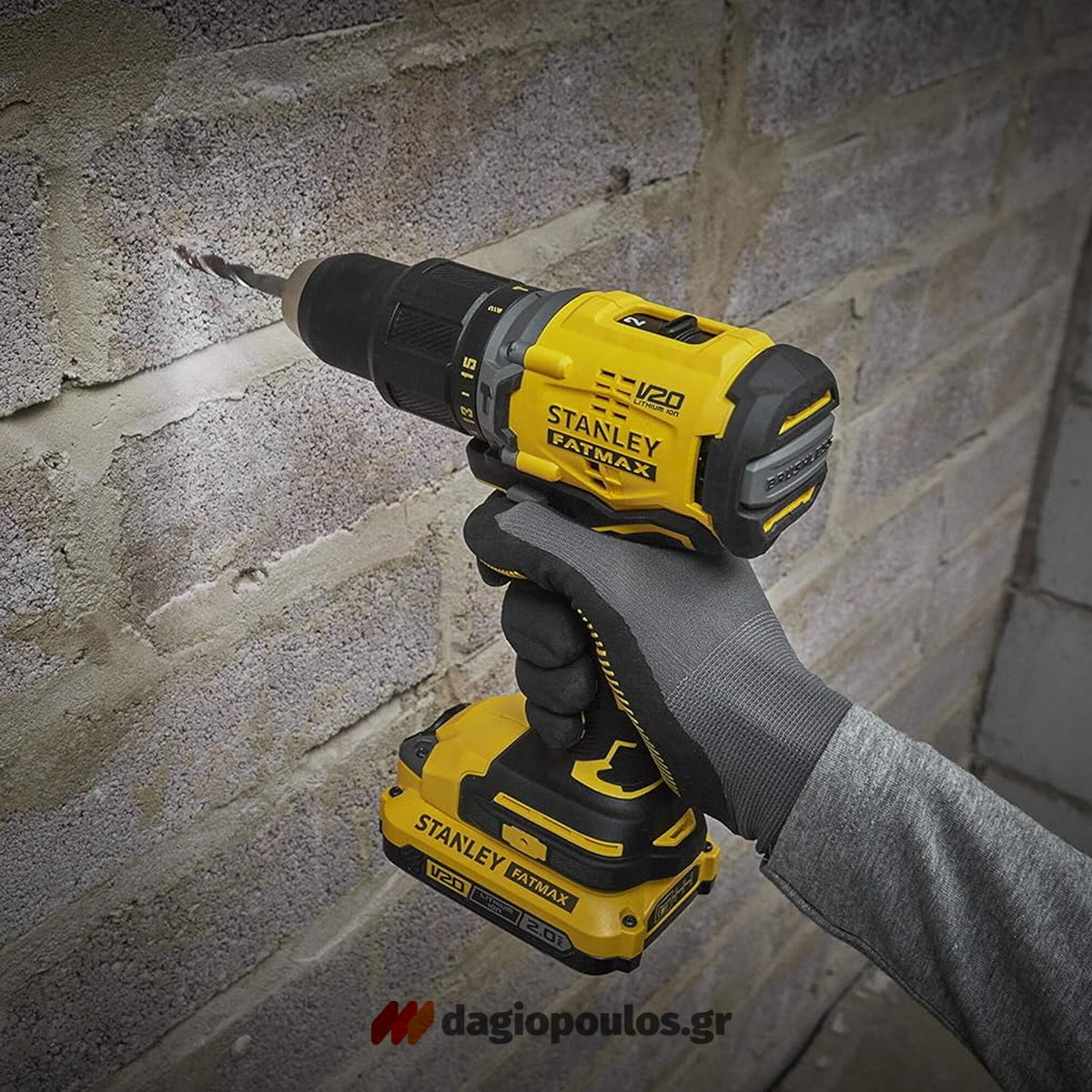 Stanley SFMCD715D2K-QW V20 Brushless Δραπανοκατσάβιδο Κρουστικό Μπαταρίας 18V Li-Ion Με 2 Μπαταρίες 2.0Ah & Βαλίτσα