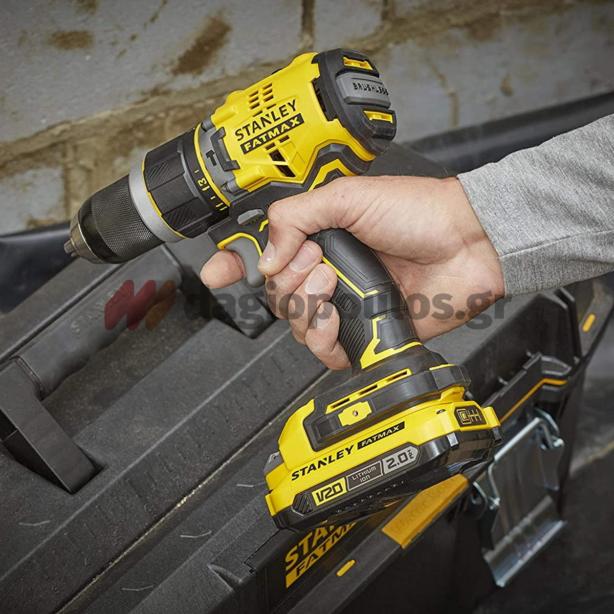 Stanley Fatmax SFMCD721D2K-QW 20V Brushless Κρουστικό Δραπανοκατσάβιδο 18V Με 2 Μπατ.20Ah