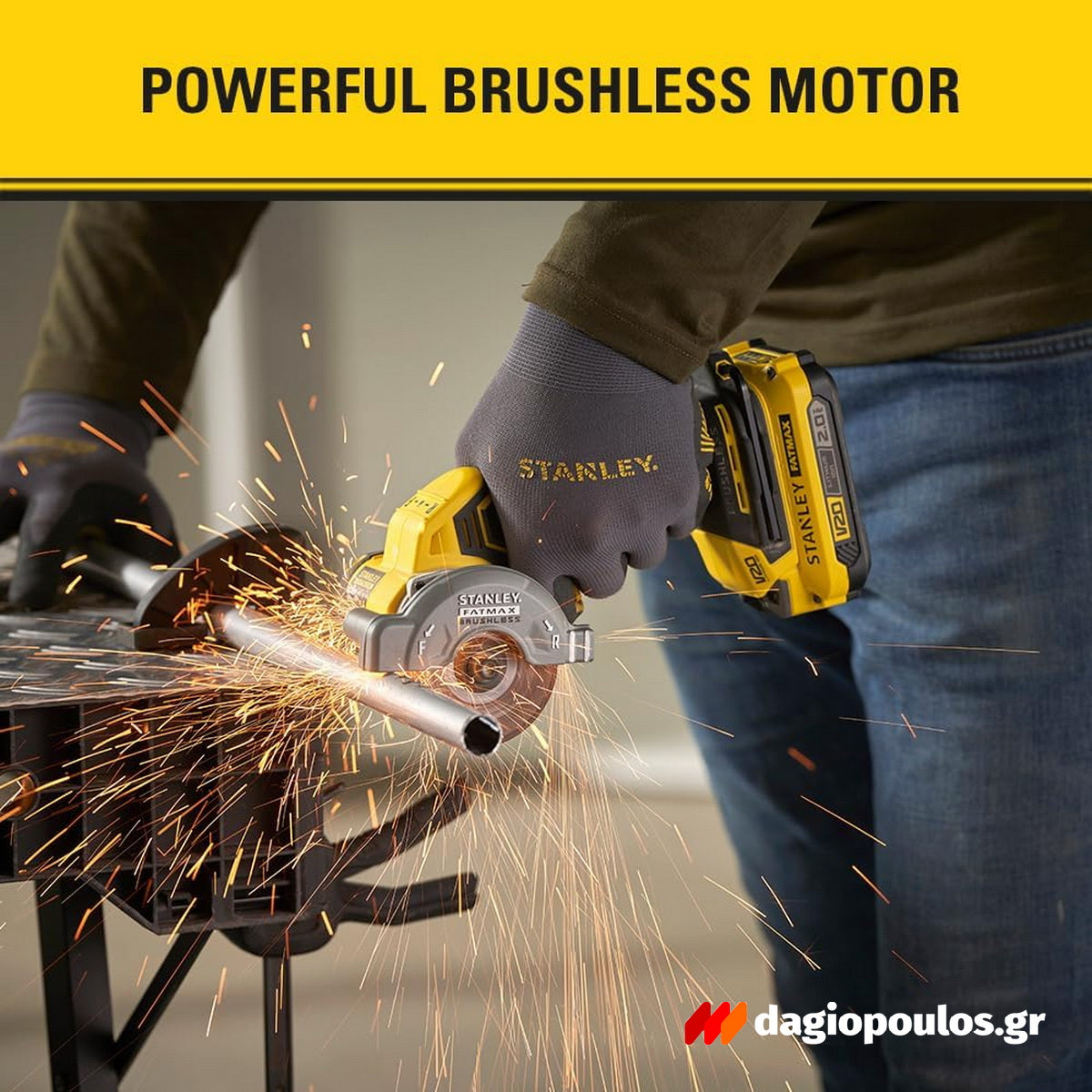 Stanley SFMCM300B-XJ Fatmax V20 Brushless Τροχός Μινι Εργαλείο Κοπής Μπαταρίας 76mm 18V Li-Ion SOLO