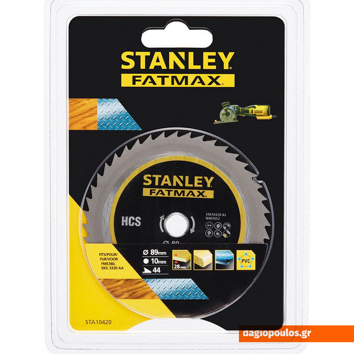 Stanley STA10420 Δίσκος Κοπής Ξύλου Μετάλλου Πλαστικού 89x10mm 44T | dagiopoulos.gr