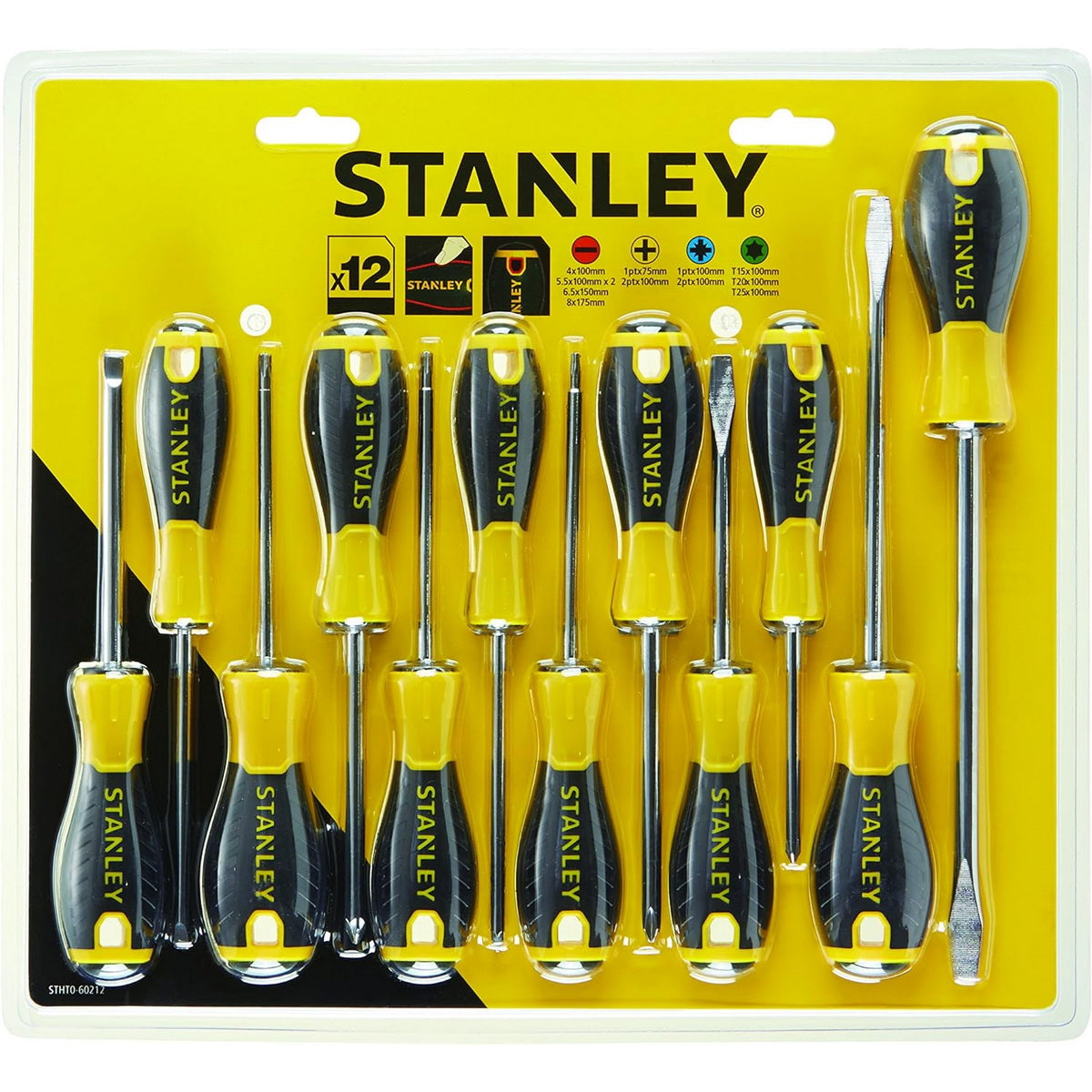 Stanley STHT0-60212 Essential Cushion Grip Συλλογή Κατσαβίδια Σετ 10 Τεμ