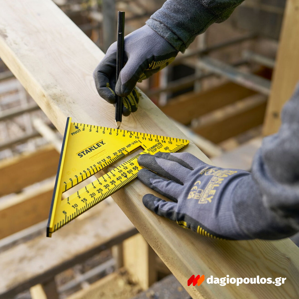 Stanley STHT46013-0 Fatmax QUICKSQUARE® Επαγγελματικός Χάρακας - Τρίγωνο - Γωνιόμετρο Μέτρησης & Σχεδιασμού ABS 300mm Διπλής Κλίμακας