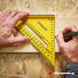 Stanley STHT46013-0 Fatmax QUICKSQUARE® Επαγγελματικός Χάρακας - Τρίγωνο - Γωνιόμετρο Μέτρησης & Σχεδιασμού ABS 300mm Διπλής Κλίμακας