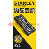 Stanley STMT1-74173 Συλλογή Μανέλα Καστάνιας Με Καρυδάκια 1/2" Σετ 23 Τεμ Σε Θήκη Trans-Module