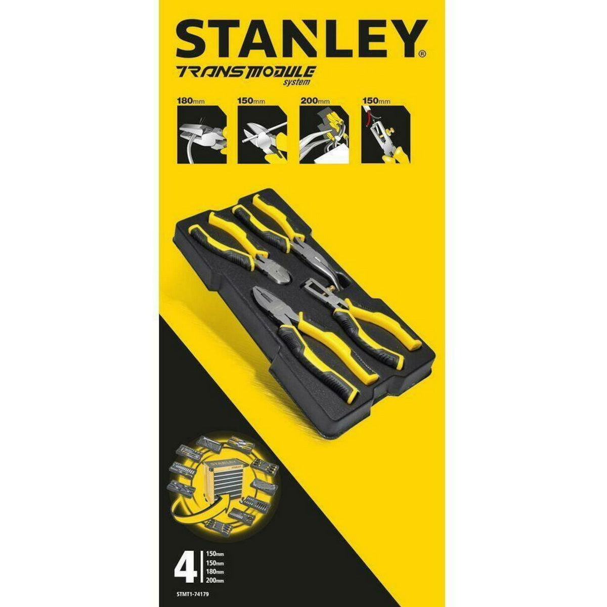 Stanley STMT1-74179 Συλλογή Πενσοειδή Σετ 4 Τεμ Με Θήκη Trans-module
