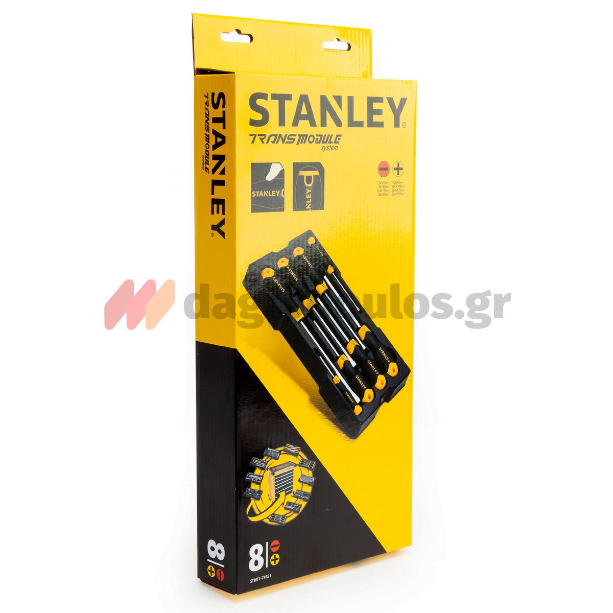 Stanley STMT1-74181 Essential Cushion Grip Συλλογή Κατσαβίδια Σετ 8 Τεμ Σε Θήκη Trans-Module
