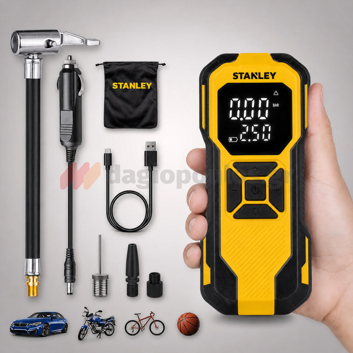 Stanley SXIF0101 Mini Τρόμπα 150PSI Επαναφορτιζόμενη με Λειτουργία Power Bank