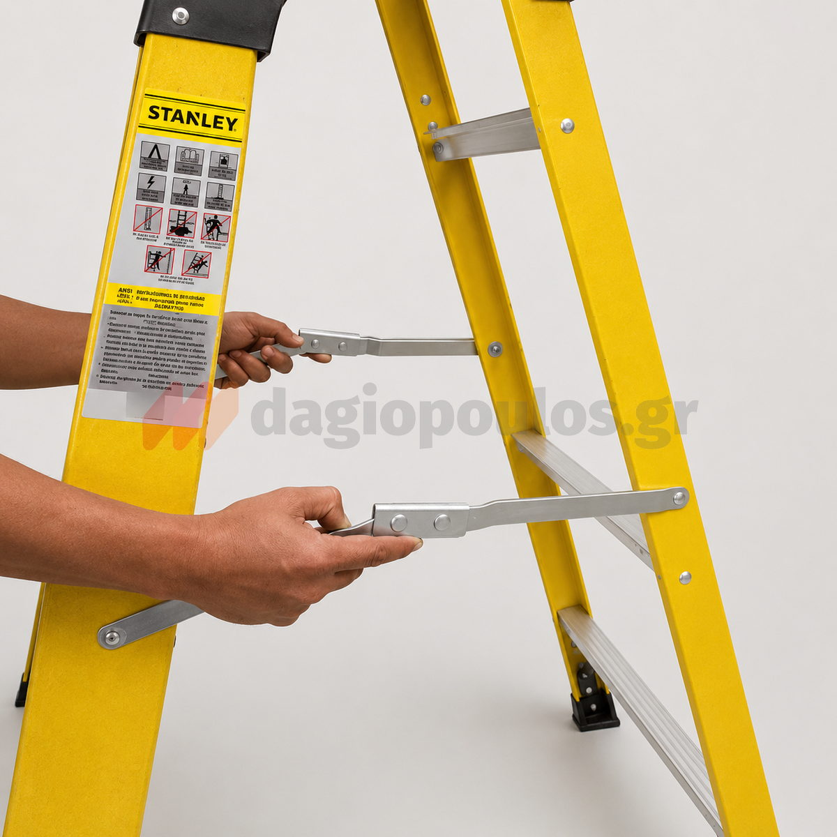 Stanley SXLDFG-003 Επαγγελματική Σκάλα Fiberglass Ηλεκτρολόγων 3 Σκαλιών 116cm