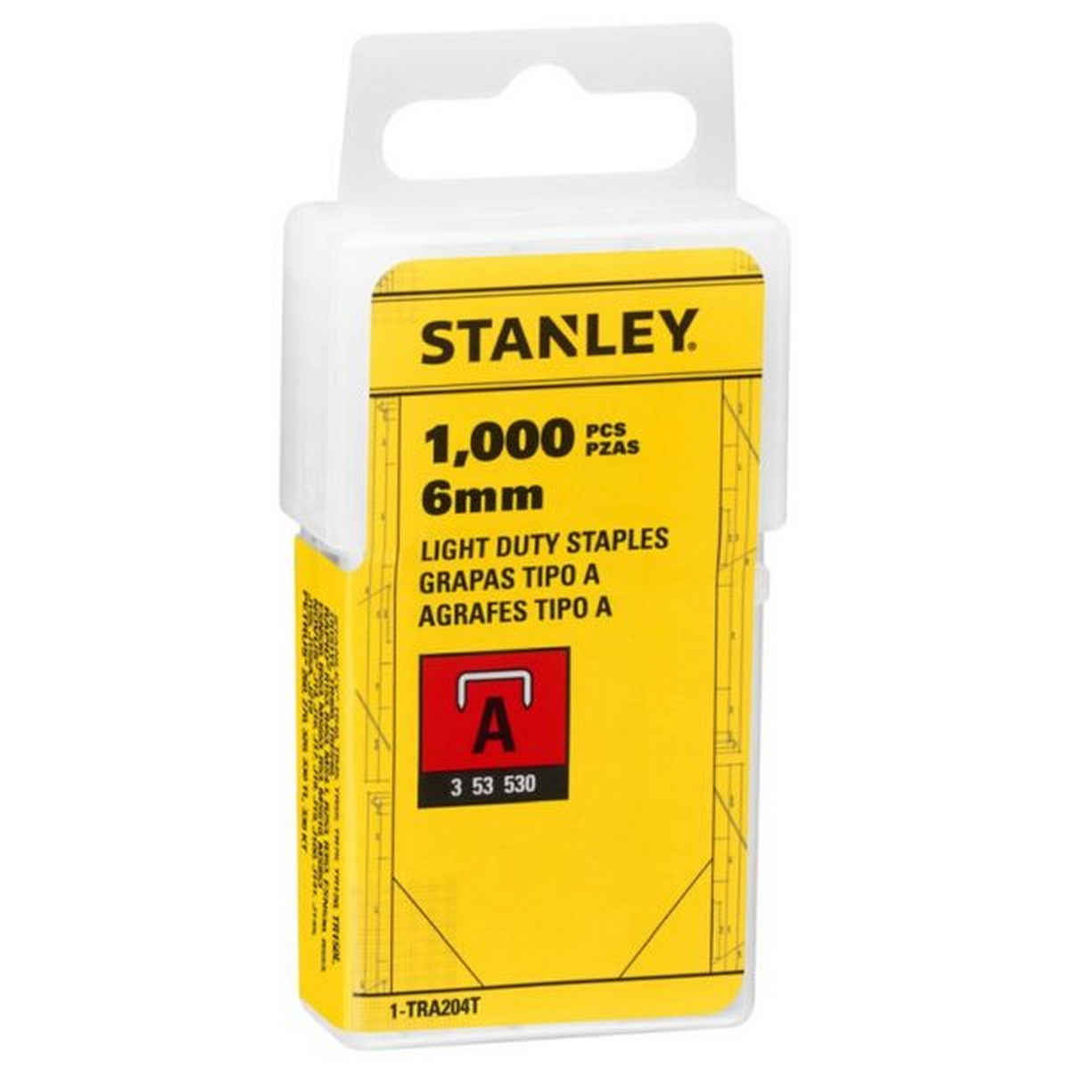 Stanley 1-TRA204T Συρραπτικά Δίχαλα (Συνδετήρες) Π Καρφωτικών Πιστολιών Χειρός 1000Τεμ 6mm