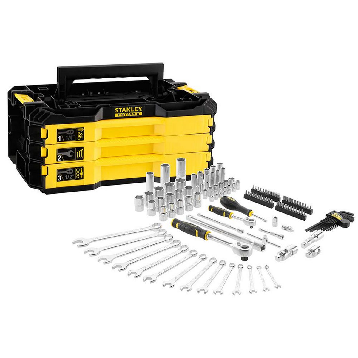 Stanley FMMT98107-1 Συλλογή Εργαλεία 1/2" 1/4" Σε Εργαλειοθήκη Σετ 126 Τεμ