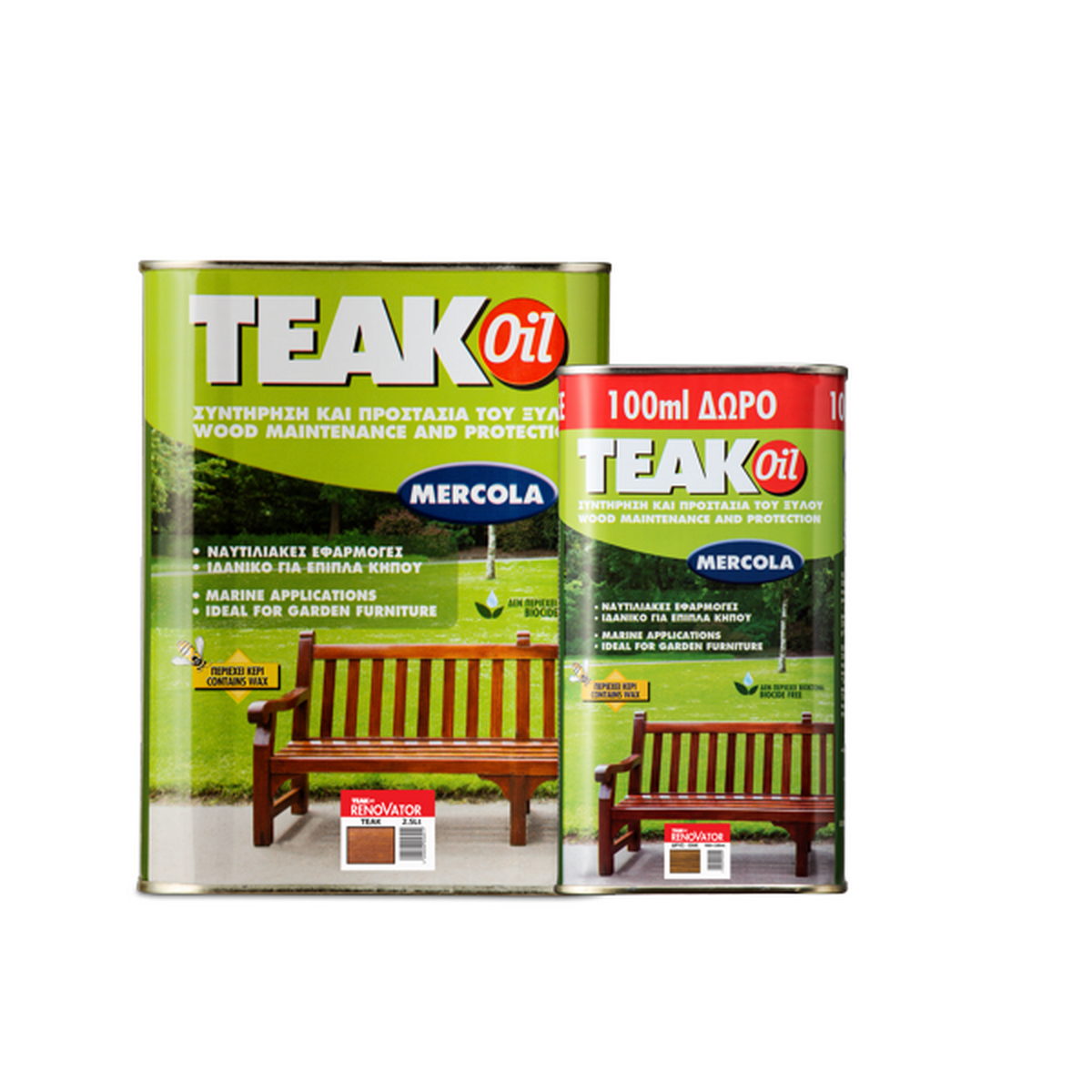 Mercola Teak Oil Renovator Λάδι Συντήρησης & Προστασίας Ξύλων & Επίπλων Κήπου Ματ ΔΡΥΣ