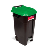 TAYG ECO 423031 Κάδος Απορριμμάτων Με Πεντάλ & Ρόδες 120Ltr ΜΑΥΡΟΣ-ΠΡΑΣΙΝΟ ΚΑΠΑΚΙ