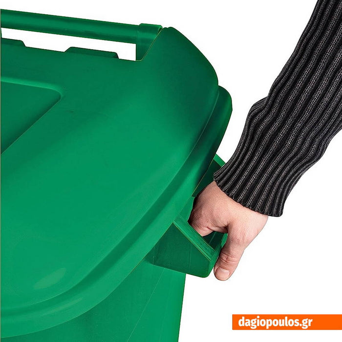Tayg Eco Πλαστικός Κάδος Απορριμμάτων Τροχήλατος 120lt Πράσινος | dagiopoulos.gr