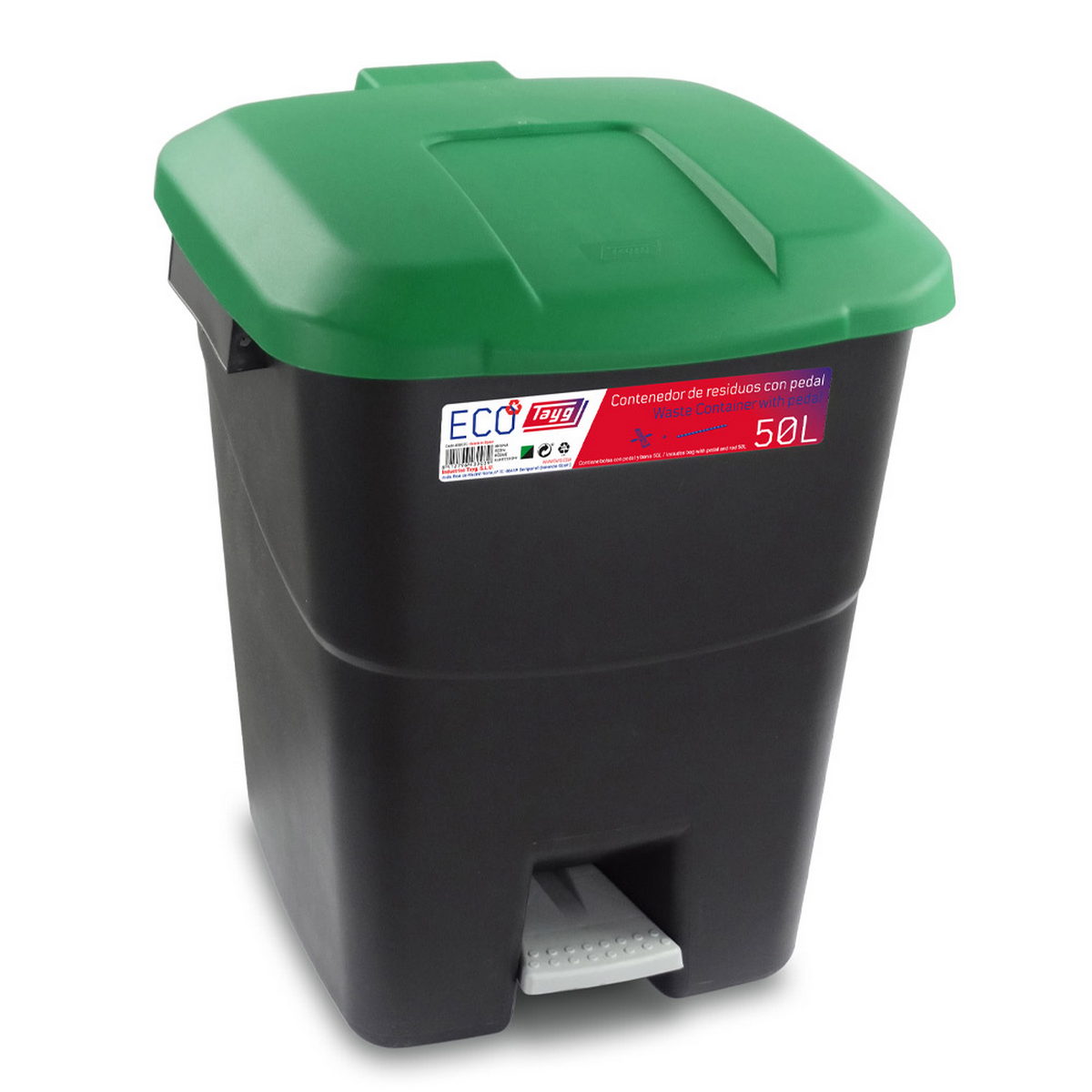 TAYG ECO 430039 Κάδος Απορριμμάτων Με Πεντάλ 50Ltr ΠΡΑΣΙΝΟ