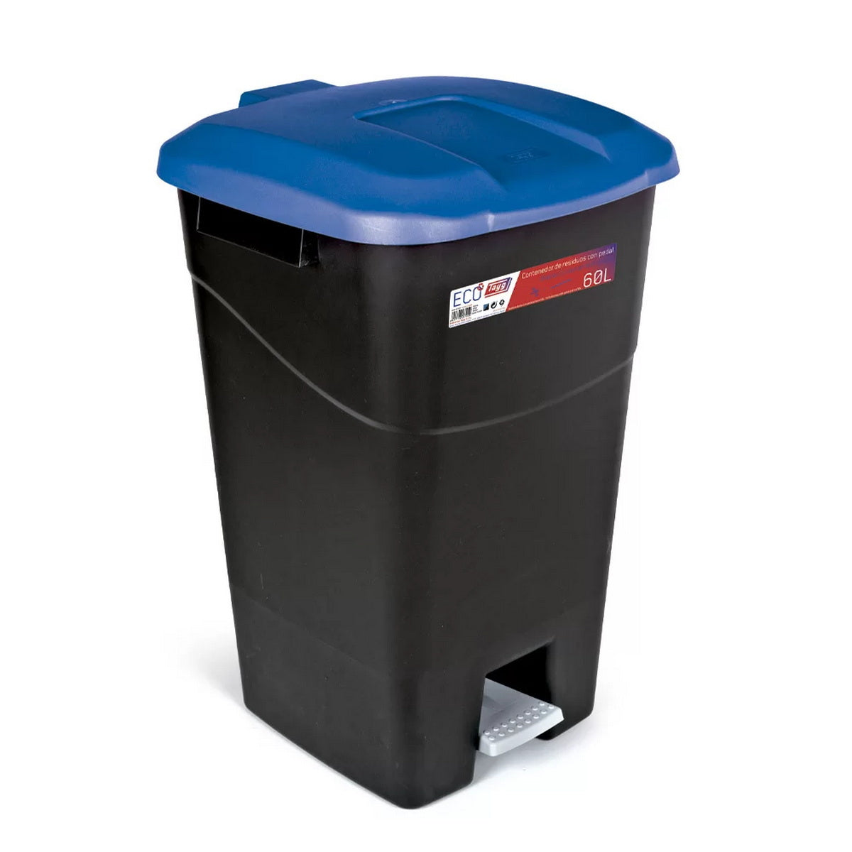 TAYG ECO 431029 Κάδος Απορριμμάτων Με Πεντάλ 60Ltr ΜΑΥΡΟΣ - ΜΠΛΕ ΚΑΠΑΚΙ