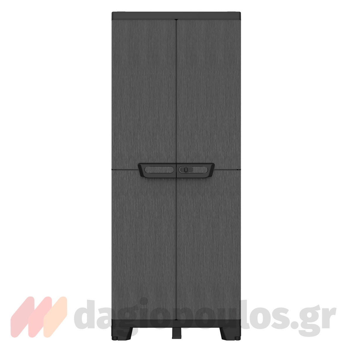 Terry Ardesia CAB 2680 Ντουλάπα Πλαστική Δίφυλλη Ψηλή Με 3 Ρυθμιζόμενα Ράφια Ανθρακί