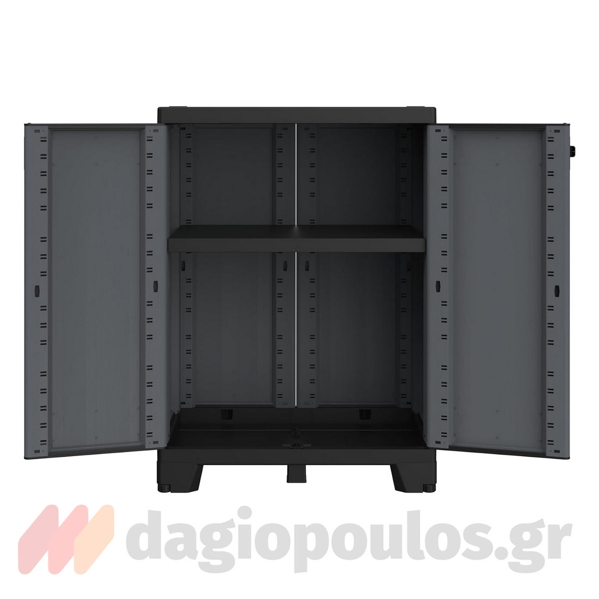 Terry Ardesia CAB 680 Ντουλάπα Πλαστική Δίφυλλη Χαμηλή Με Ρυθμιζόμενο Ράφι Ανθρακί Ιταλίας