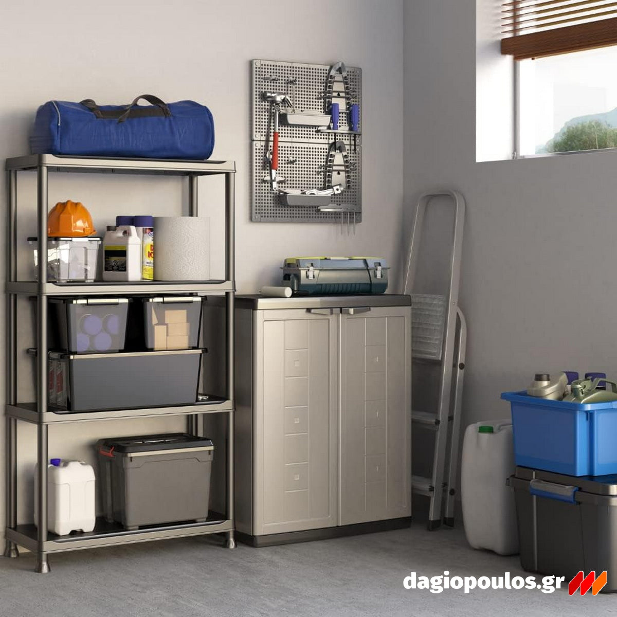 Keter Jolly Tall Ντουλάπα Ψηλή Με 3 Ράφια Γκρι Ανοικτό