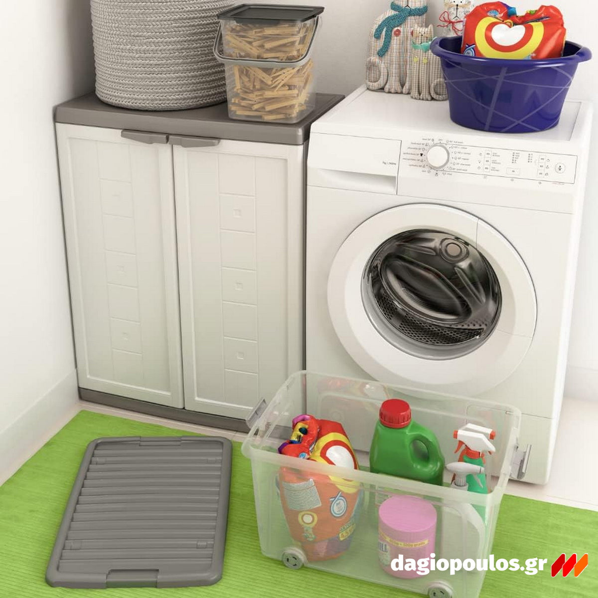 Keter Jolly Base Ντουλάπα Χαμηλή Με 1 Ράφι Γκρι Ανοικτό