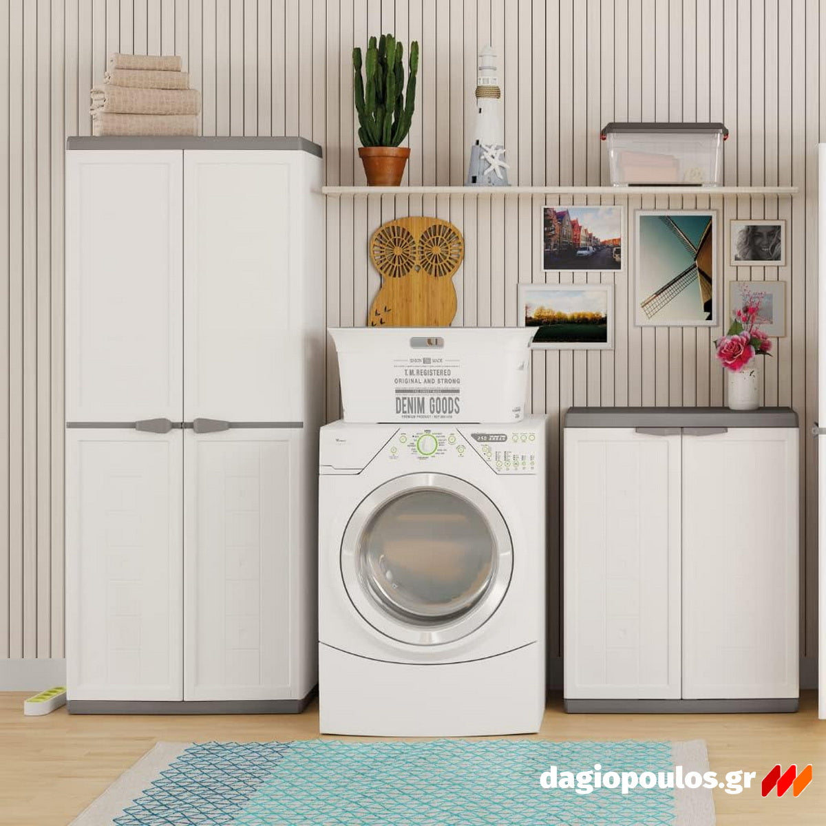 Keter Jolly Tall Ντουλάπα Ψηλή Με 3 Ράφια Γκρι Ανοικτό