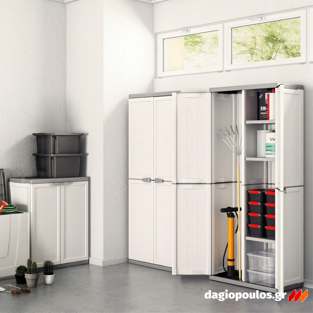 Keter Jolly Base Ντουλάπα Χαμηλή Με 1 Ράφι Γκρι Ανοικτό