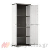 Keter Jolly Tall Ντουλάπα Ψηλή Με 3 Ράφια Γκρι Ανοικτό