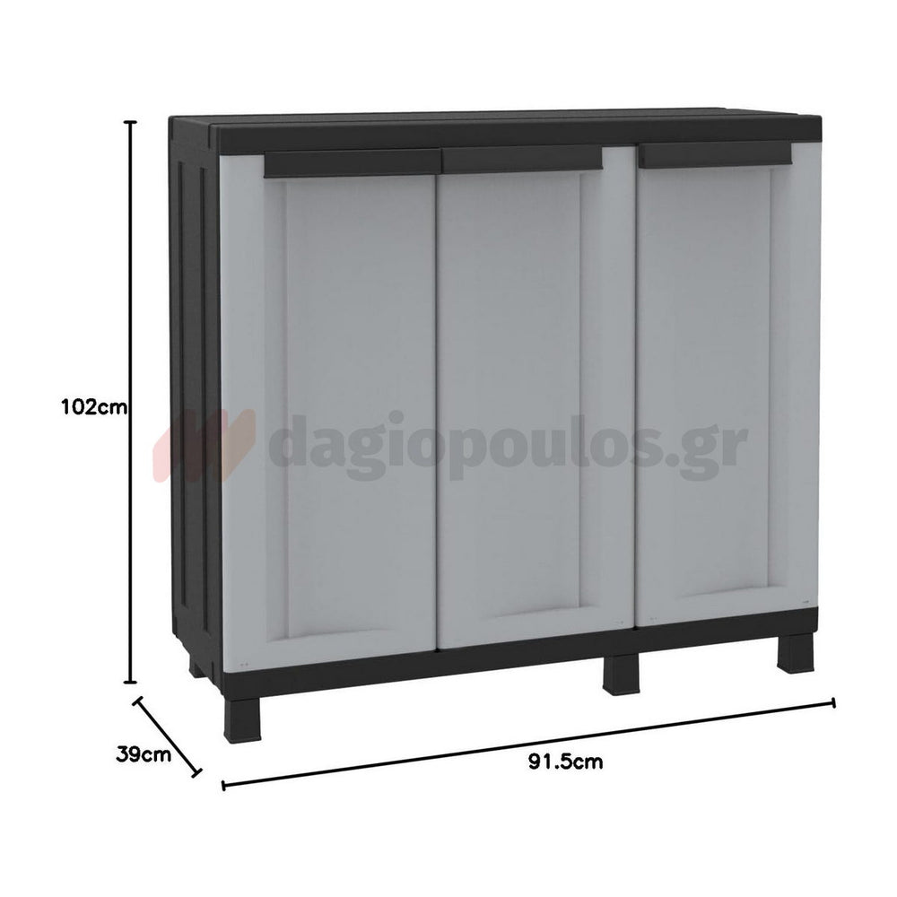 Terry Twist Black 102B Ντουλάπα Πλαστική Τρίφυλλη Χαμηλή Ιταλίας