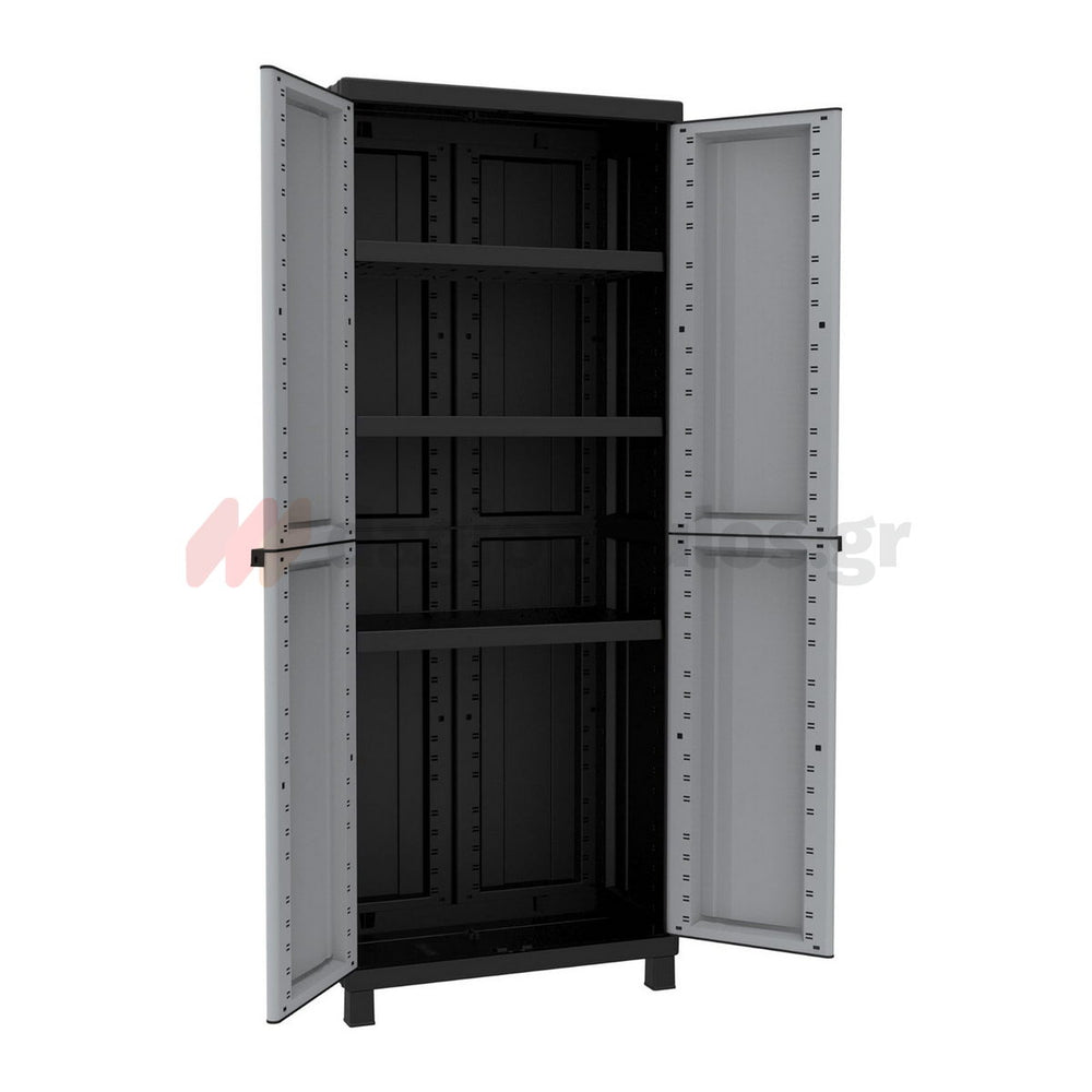 Terry Twist Black 2680 Ντουλάπα Πλαστική Δίφυλλη Με 3 Ράφια Ιταλίας