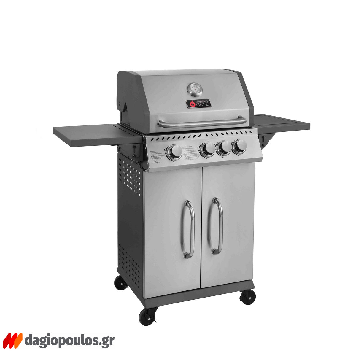 Thermogatz GS GRILL ELITE INOX BBQ Ψησταριά Υγραερίου 3+1  Εστίες 11.5 kW